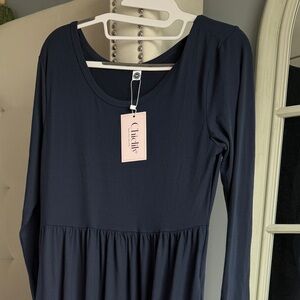 Elegant Black Long Sleeve Maxi Dress